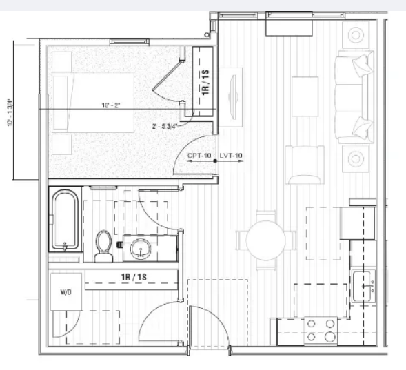 1 Bedroom floor plan